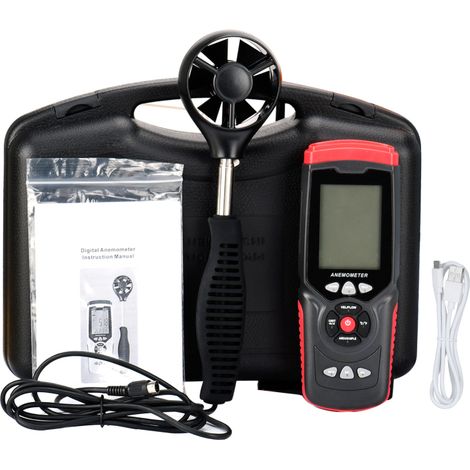 Multifunktionales, professionelles, tragbares digitales Anemometer mit abnehmbarem Hilfslüfter und Aufbewahrungskoffer