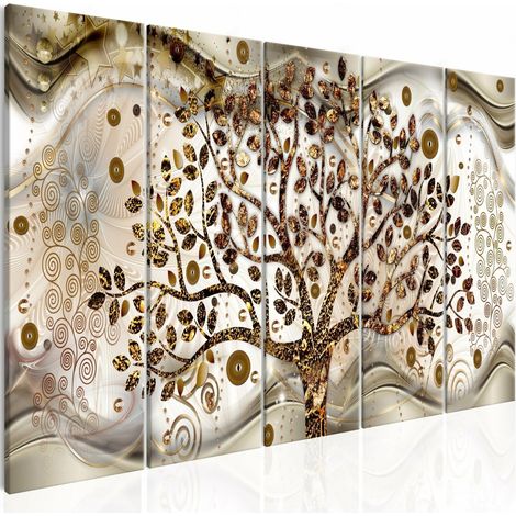 Tableau arbre et vagues marron - 225 x 90 cm (1/4)