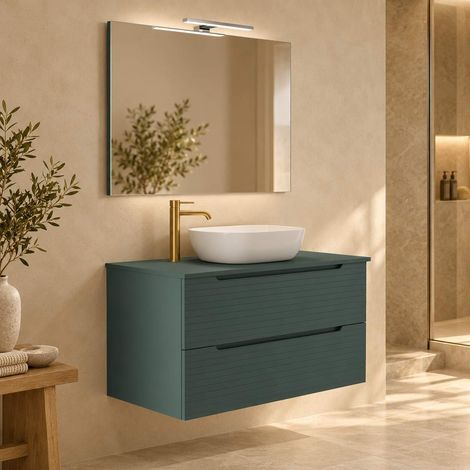 Kibath Conjunto baño+LED+Espejo BOREAL 100 azul océano 2c sobre (1/5)