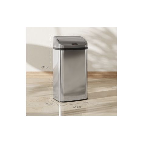 Cestino cucina con sensore 48 L, chiusura automatica, acciaio inox, argento HAVRYA (1/5)