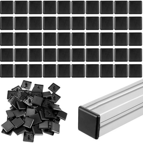 50 Pièces Bouchons pour Profil Alu 30x30, Capsules de Finition Noir pour Profilés Aluminium 3030, Protections d'Extrémité en Plastique Résistant (30mm x 30mm) (1/5)
