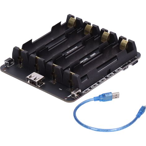 Support 4 piles de 18650, boîtier avec interface Micro USB pour Raspberry Pi, 0,5A 5-8V (1/5)
