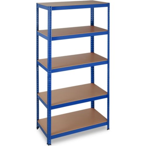 scaffale scaffalatura a 5 ripiani in legno MDF metallo zincato colore BLU 40 x 90 x h. 176 cm