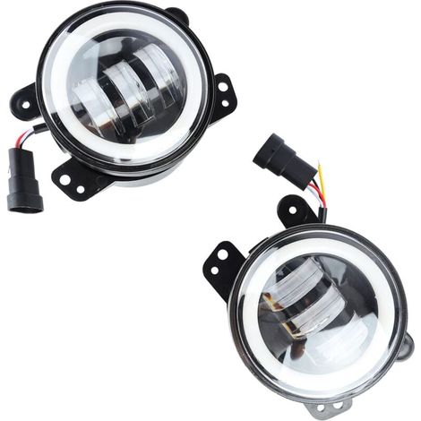 Faros antiniebla, 2 piezas, impermeables, LED de 4 pulgadas, alto brillo, faros antiniebla para parachoques, luces de conducción, repuesto para A (1/4)