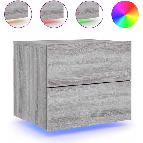 Maison Exclusive - Wand-Nachttisch mit LED-Leuchten Grau Sonoma