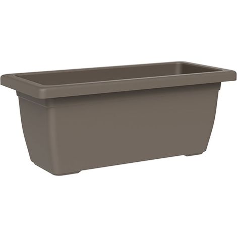 Vaso Rettangolare a Cassettone Outdoor Tera Tikal Sand 52x30 cm in Plastica Sabbia