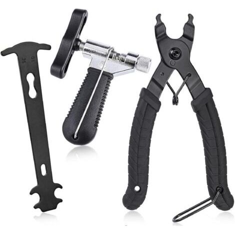Ensemble d'outils de vélo (3 pièces) - Outil de dérive chaîne, pince à maillons de vélo, vérificateur de chaîne - Métal - Acier au chrome-molybdène (1/5)