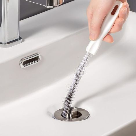 3 Pièces Brosse de Nettoyage de Drain D'égout, Flexible 45cm évier Brosse de Nettoyage pour Débouchage de Canalisation et Les Tuyaux, Vidange Drague Outil pour Salle de Bains Cuisine (3 Pièces) (1/4)