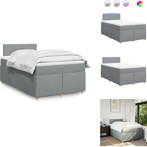 Sommier à lattes de lit avec matelas Gris clair 120x200cm Tissu - Sommier À Lattes De Lit - Sommiers À Lattes De Lit - Lit - Meuble De Chambre À Coucher (1/5)