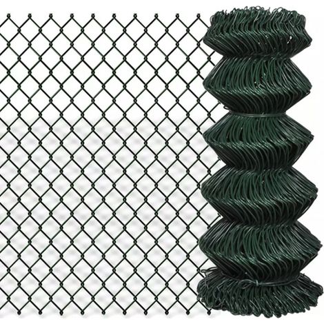 Maschendrahtzaun Stahl 0,8x15 m Grün vidaXL (1/5)