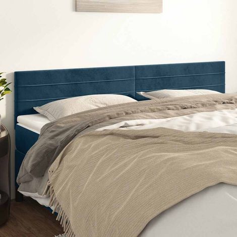Kopfteile Dunkelblau 160x5x78/88 cm Samt