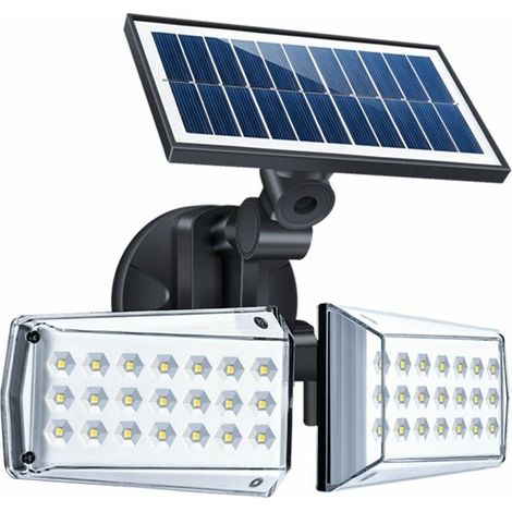 Applique exterieure solaire 42LED 100W capteur mouvement double Tete,pour l'intérieur et l'extérieur (1/4)