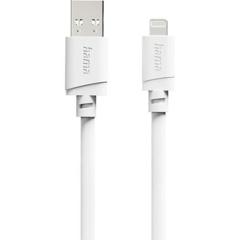 Hama USB-Ladekabel  USB 2.0 Apple Lightning Stecker, USB-A Stecker 1 m Weiß  00201800 (1/5)