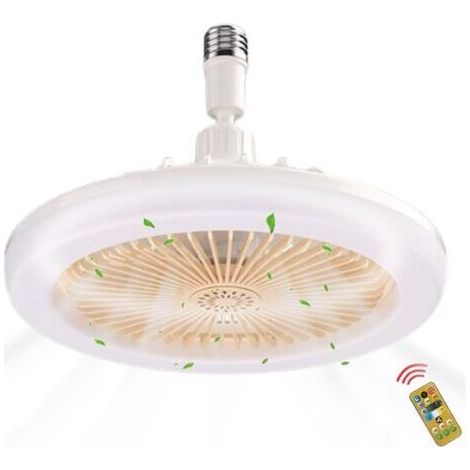 Ventilateur de plafond avec lumière, ventilateur de plafond, ventilateur de plafond 2 en 1 E27 avec télécommande lumineuse, ventilateur de plafond mince fermé, plafonnier avec ventilateur (1/5)