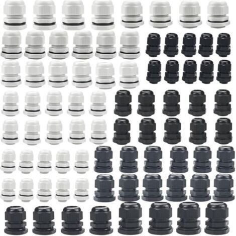 Pack of 80 Cable Glands, IP68 Waterproof Cable Glands PG7/PG9/PG11/PG13.5/PG16/PG19 Waterproof Cable Grommets for Junction Boxes, Distribution Boxes, Surface-Mounted Fuse Boxes, Wall-Mounted Distribut (1/5)