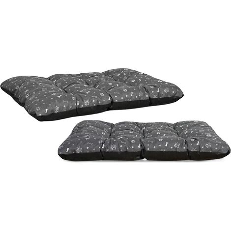 Cuccia per cani PRESTIGE con cuscino 140x100 cm impermeabile con ossa argentate