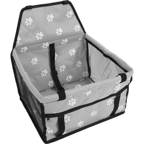 Coussin de rangement auto patte d'ours antidérapant, imperméable, gris, motif pattes, avec barre de soutien, pour voyage et animaux (1/5)