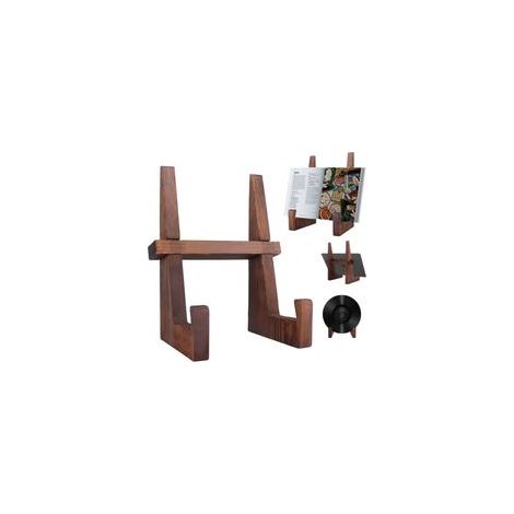 Support D’assiettes en Bois en Forme de H, Lutrin et Porte-Livres pour Cuisine, Salon ou Bureau, Présentoir Stable pour Recettes, Photos ou Disques Vinyles (1/5)