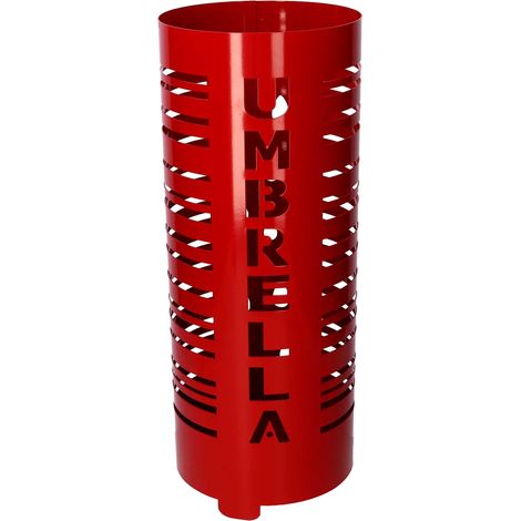 Portaombrelli metallo scritta Umbrella rosso tondo cm ø19h49 (1/2)