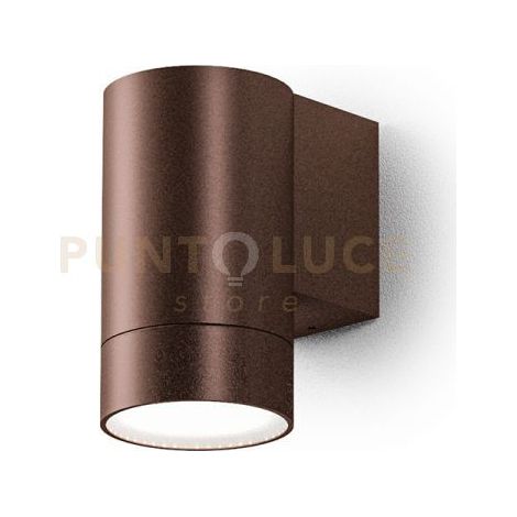 GES1063- APPLIQUE 1 LUCE ATTCACO GU10 COLORE MARRONE IN ALLUMINIO IP54 H.11,5CM