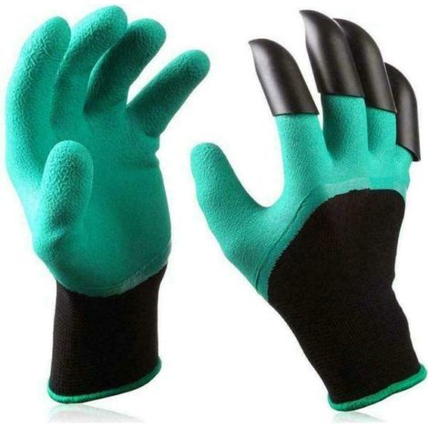 Gants de jardinage à griffes, imperméables et sûrs pour creuser, tailler et planter (4 griffes) (1/4)