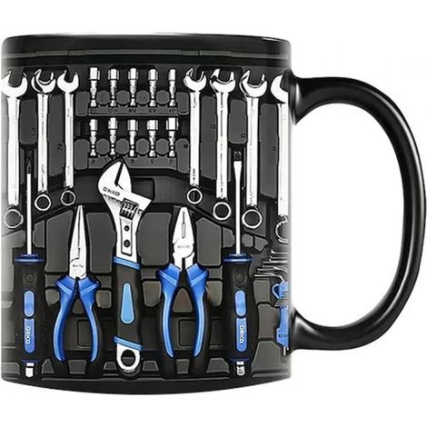 Coffret à outils mécanique à effet 3D plat - Tasse à café-J (1/4)