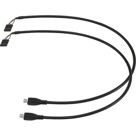 (Lot de 2) Câble d'extension Dupont adaptateur femelle 5 broches pour carte mère vers micro-USB mâle de 50 cm (5 broches/ (1/5)