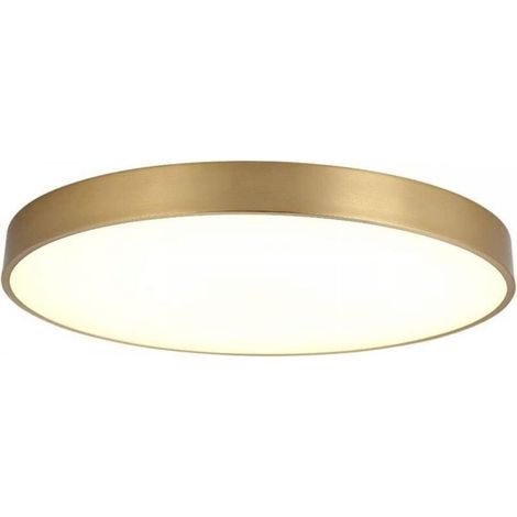 Plafonnier LED ultra fin pour salle de bain, cuisine, rond, doré, parfait pour couloir, chambre ou salle à manger (1/5)