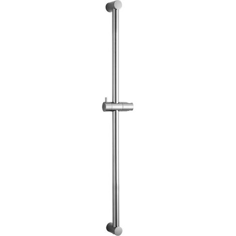 Tige de douche 90cm chromée, réglable en hauteur et angle, support coulissant en acier inoxydable (1/5)