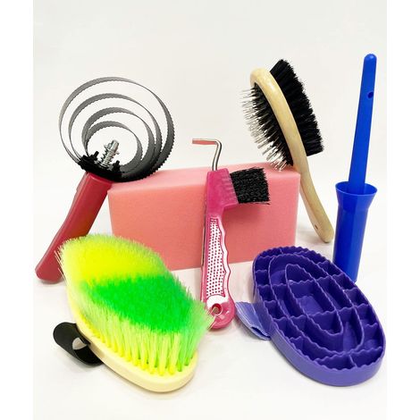 SET GROOMING 7 pezzi accessori per la pulizia del cavallo
