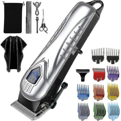 Tondeuse à cheveux compatible, rechargeable par USB, sans fil, électrique, avec batterie 2500 mAh, kit de toilettage portable pour la maison (1/3)