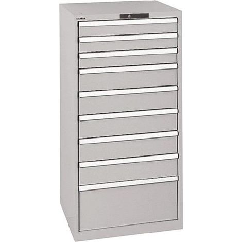 Schubladenschrank 36x36E H1450xB717xT725mm 9 Schubladen Vollauszug RAL7035 LISTA (1/2)