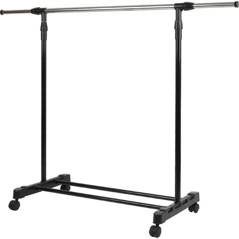 Hofuton Portant à Roulettes Simple avec Hauteur Réglable Noir (1/5)