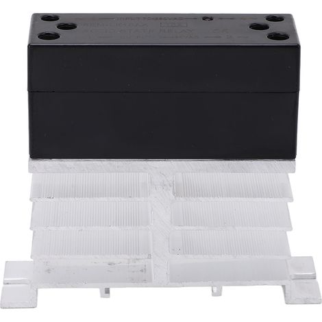 Relais statique AC/AC 10A avec dissipateur thermique, entrée 70‑280VAC, sortie 24‑480VAC, module SSR (1/5)