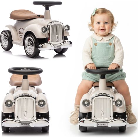 Cavalcabile per bambini Deambulatore da corsa retrò spingi-spintore ecru