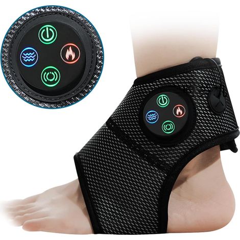 Elektrisches Knöchelmassagegerät, beheiztes Vibrations-Fuß- und Knöchelmassagegerät, Drucktherapie, Massage bei Bänderzerrungen, zur Genesung nach Gelenkverletzungen (1/5)