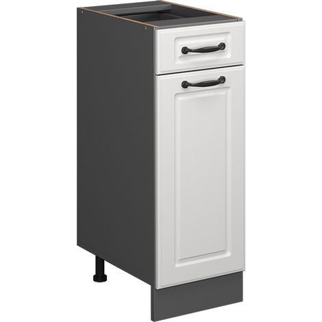 Küchenunterschrank R-Line, Weiß Landhaus, 30 cm ohne Arbeitsplatte, Vicco (1/5)