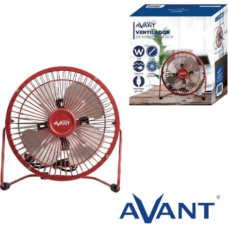 VENTILADOR USB AVANT 3W - 15cm - ROJO