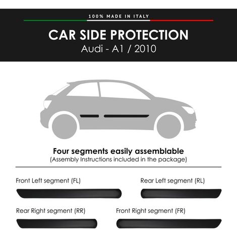 Modanature Laterali per Audi con Biadesivo 3M - Modello: A1 - 2010