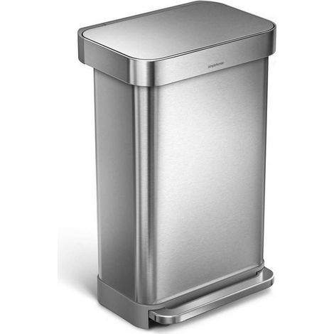 Simplehuman - Mülleimer mit Einsatz für die Beutel, 45 l, Edelstahl gebürstet CW2024 (1/5)