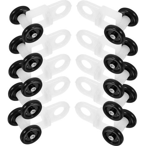 10pièces Lot de Glissières Plastique à Deux Roues avec Crochets pour Rail de Rideau de Douche et Fenêtre Système de Poulies pour Coulissement Fluide (1/5)