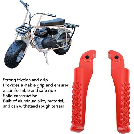 Kit de supports de repose-pieds Aluminium pour motocyclettes BT200X CT100U Trail (1 Paire, Rouge) (1/5)