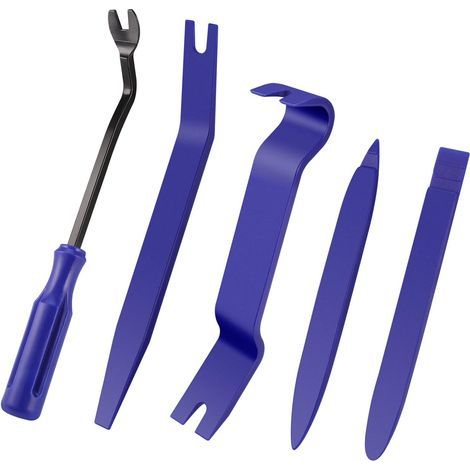 Kit d'outils de démontage de garnitures de voiture, kit d'outils de démontage d'autoradio, outil pratique pour l'installation d'autoradios et de systèmes audio sur tableau de bord, kit de 5 outils de (1/5)