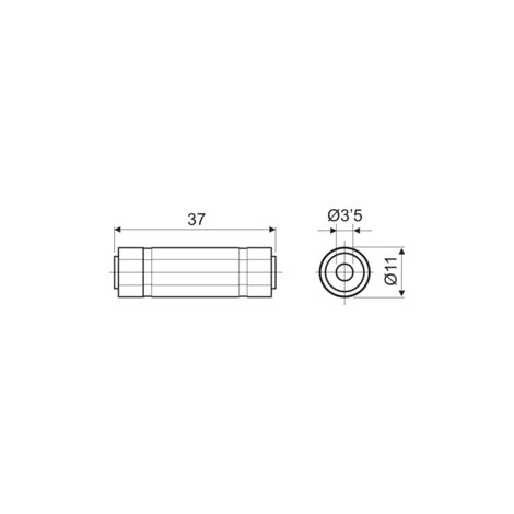 Adaptador JACK 3,5 ST Hembra A JACK 3,5 Hembra ST (1/2)