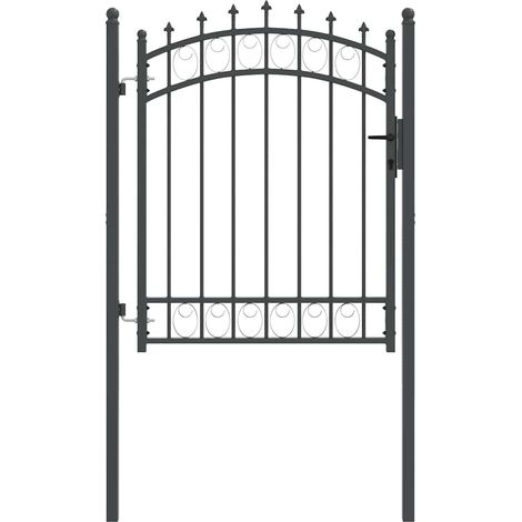 Fence Gate with Spikes EMMEN 150 x 100 cm Powder-coated steel vidaXL