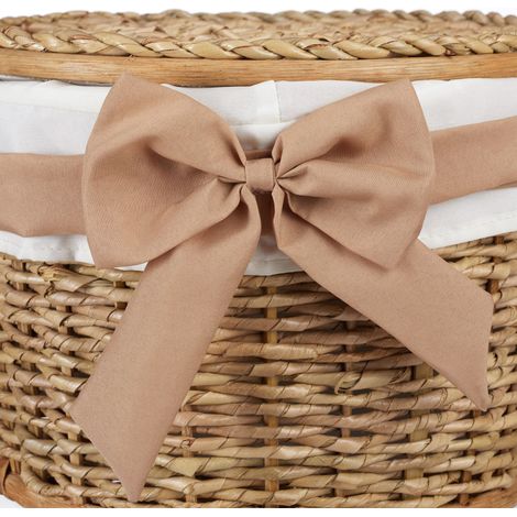 Set di cestini da bagno in vimini con coperchio 2 pezzi (1/5)