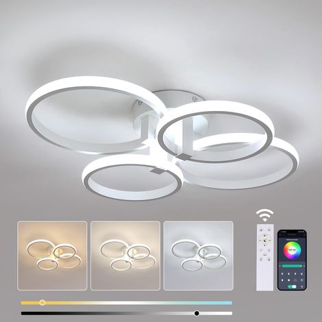 Plafonnier LED Dimmable, 76W 8550LM Lampe de Plafond Salon (1/5)