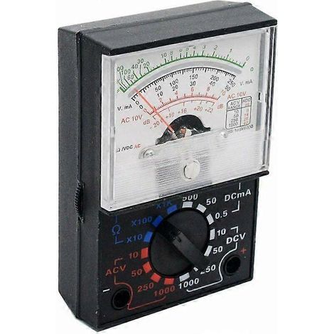 Multimètre analogique, voltmètre AC/DC, voltmètre 1000V, testeur de courant, de tension, de résistance et de tension, comprenant des cordons de test et une batterie. (1/5)