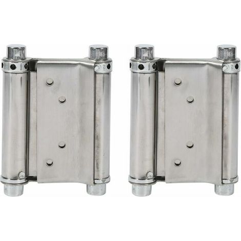 royaluxe- 2Pcs Charnières À Ressort Double Action en Acier Inox Charnières de Porte de Saloon Gond Porte Battante, Capacité de Charge Jusqu'à 15 Kg (1/5)
