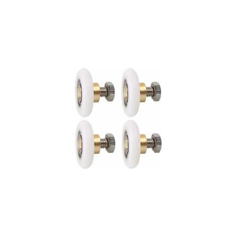 4-teiliges Duschkabinentür-Rollenset, 23 mm, Ersatzrollen für Duschkabinentüren, Ersatzrollen für Regenduschkabinen - Crezuo (1/4)